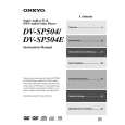 ONKYO DV-SP504 Owners Manual