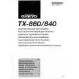 ONKYO TX-840 Owners Manual
