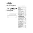ONKYO TXDS939 Owners Manual