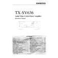 ONKYO TXSV636 Owners Manual